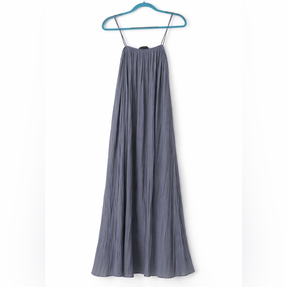 Modern Citizen Gray Pleated Maxi Dress Medium Flowy Minimalist Slip Strappy